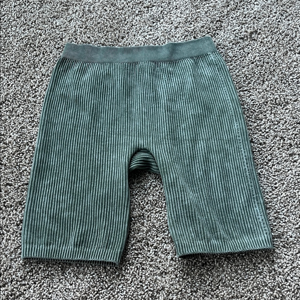 Wishlist Green Ribbed Shorts